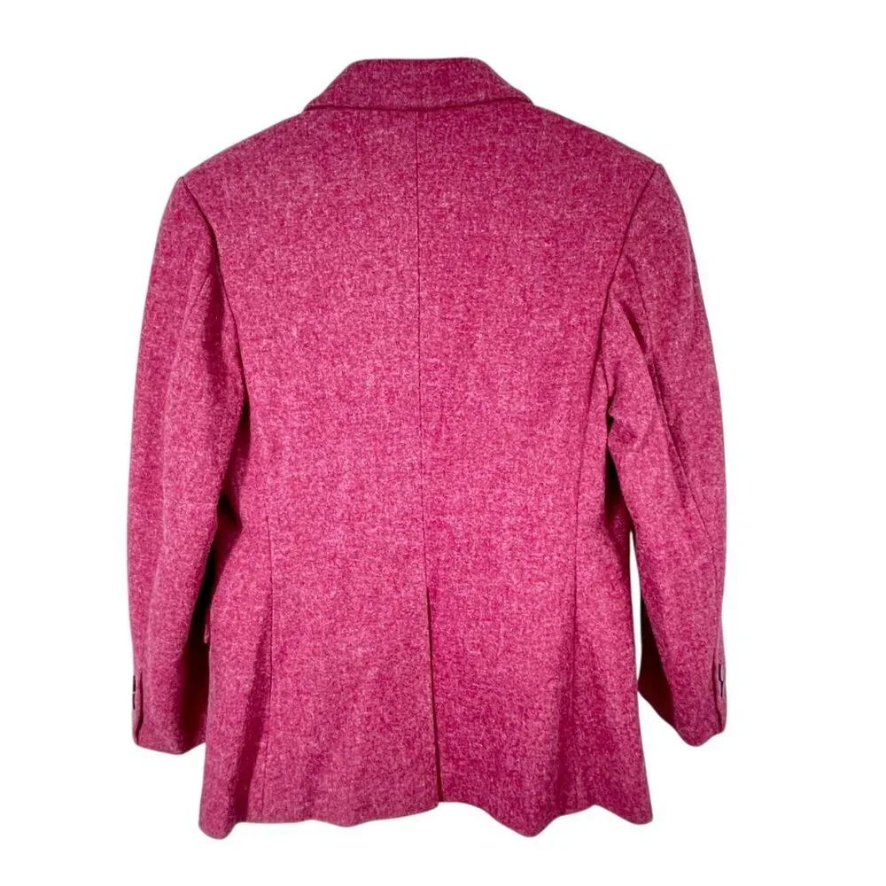 Bespoke Vintage Wool Blazer Youth 12–14 Raspberry Hand Tailored Jacket